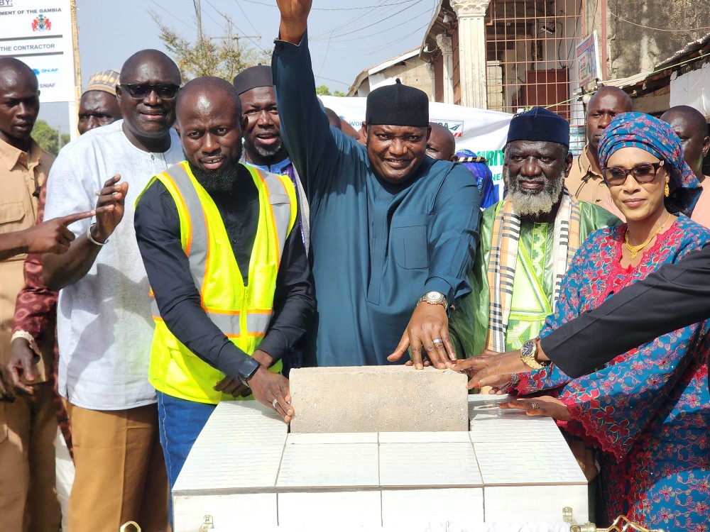 President Barrow Launches 34.9km GIRAV Roads Project in Kombo South, Foni