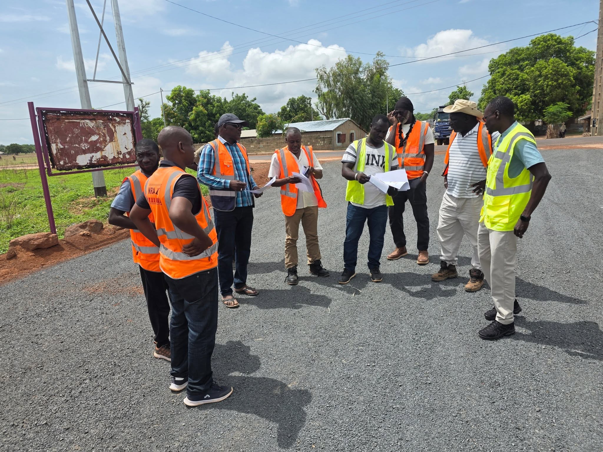 NRA Technical Team Inspects Progress on Garawol–Kusum Road Project